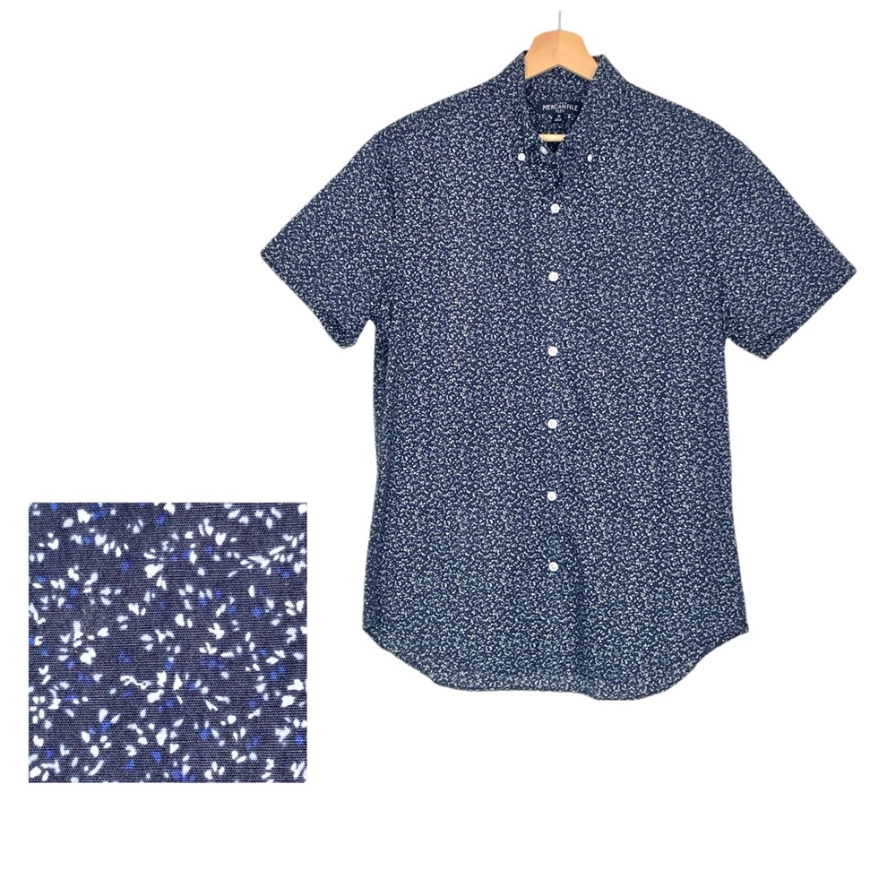 J. Crew Mercantile Flex Short-Sleeve Printed Casual Button Down Shirt Medium